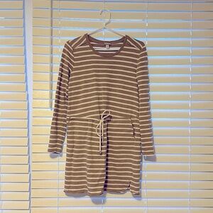 Size S Women's Merona Striped Dress (BROWN & WHITE)